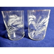 Vintage Wheat Juice Glassware 3-inches Gold Trim Cocktail Glass Set of 2 - £12.67 GBP