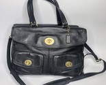 Coach Rich Black Leather Hampton Legacy Briefcase Handbag Laptop Bag f-1... - $195.40