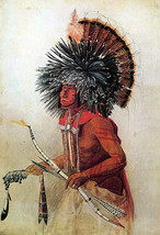 Indian Portrait 15x22 Native American Art Print by Bodmer Hand Numbered Edition - £38.52 GBP