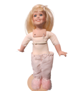 Vintage Porcelain Head Full Length Doll On Stand W/Slippers And PJ Botto... - £15.86 GBP