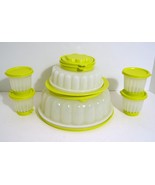 Tupperware Lime Green Jel -N-Serve Jell-O Mold Set 6 Cup, 2.5 Cup, Snack... - £27.49 GBP