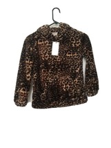 No Comment Girls Cat Ear Hoodie Fleece Leopard Print Size Medium - $40.10