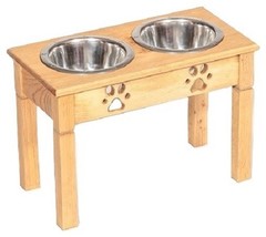  EXTRA TALL TABLE TOP DOG FEEDER Handmade Elevated Stand w/ 2QT Bowls Un... - $1,788.89 MXN