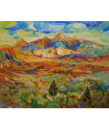 Great Sand Dunes Morning Original Acrylic Painting by Lynn Cahill - $39.00
