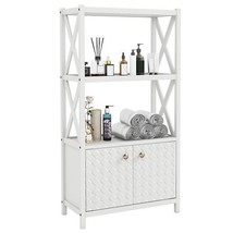 Bathroom Storage Cabinet with Open Shelves and Double Doors - $2,050.39 MXN