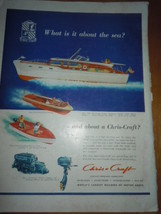 Vintage Chris Craft Motor Boats Print Magazine Advertisement 1952 - £5.49 GBP