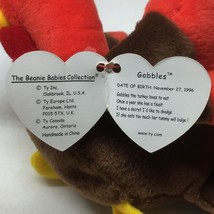 Ty Beanie Baby Gobbles Turkey Plush Stuffed Animal Retired W Tag Nov 27 1996 - £15.66 GBP