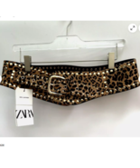 ZARA BNWT 2024. LEOPARD STUDDED LEATHER CORSET BELT ANIMAL PRINT. 1736/212 - £68.76 GBP