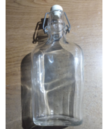 Pressed Glass EMPTY Bottle w/Wire Bail Cap - $10.26 CAD