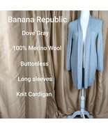 Banana Republic Dove Gray 100% Merino Wool Knit Cardigan Size M - £14.15 GBP