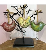 3 Puffed Metal Victorian Style BIRDS Ornaments Lot - Stand NOT Included - $29.95