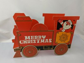 Merry Christmas Train Cardboard Table Decoration 7 Inch Tall - £17.44 GBP