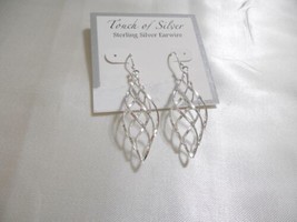 Touch of Silver Sterling Silver Ear Wire Swirled Dangle Drop Earrings R940 $40 - $18.23