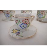 Vintage / Antique 8 piece Japan white floral child&#39;s tea cup set 1940s /... - $35.20