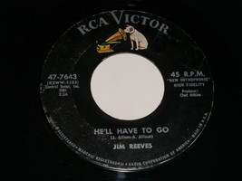 Jim Reeves He&#39;ll Have To Go In A Mansion Stands My Love 45 Rpm Record Rca Label - £12.63 GBP