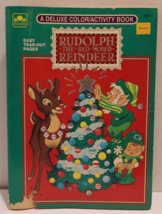 Deluxe Color Activity Book 1993 Golden Book Rudolph Red Nosed Reindeer Unused - £10.25 GBP