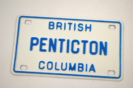 Penticton British Columbia Souvenir License Plate Miniature Bike Metal B... - $7.28