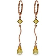 Galaxy Gold GG 14k Rose Gold Leverback Earrings with Citrines - £207.46 GBP+