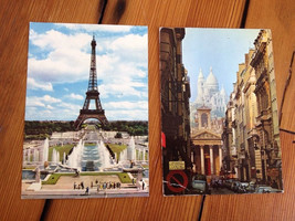 Vintage 70s 80s Paris France Eiffel Tower Notre Dame Color Postcards Posted - $12.99