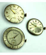 PARTS/RUNS/4RESTORE~VTG MOVEMENTS(3)  w/DIALS: SWISS GRUEN(2)+SWISS GENE... - £77.98 GBP