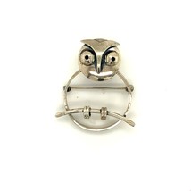 Vintage Signed Sterling Beau Intricate Modernist Abstract Owl Bird Shape Brooch - £43.51 GBP