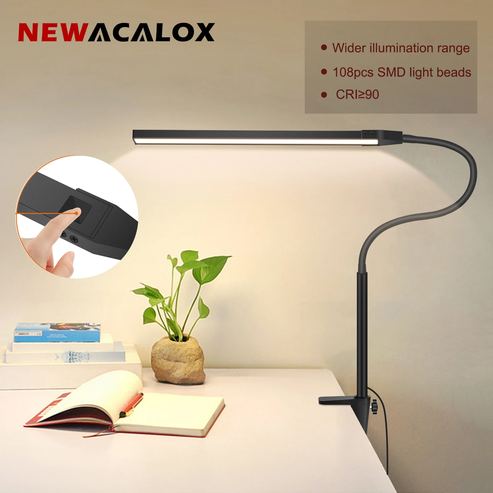 NEWACALOX Desk Clamp Screen Bar Hanging Light 360 ° Rotary Folding Flexi... - $37.76+