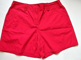 LIZ CLAIBORNE Villager Lightweight Mom Shorts Womens Size 16 Red High Rise - £11.73 GBP