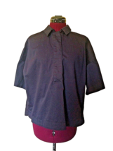 MNG Suit Top Shirt Black Women Size 8 Short Sleeve - $15.85