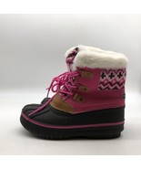 Snow Boots LONDON FOG Collection Girls LFK004 Tottenham Brown Pink Size 4 - £19.46 GBP