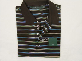 NEW! Bobby Jones Fine Cotton Golf (Polo) Shirt!  M  Dark Brown Striped - £39.22 GBP