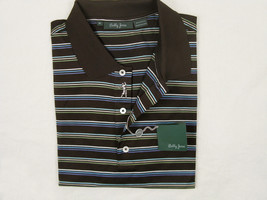 NEW! Bobby Jones Fine Cotton Golf (Polo) Shirt!  M  Dark Brown Striped - £40.05 GBP