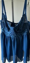 TORRID Unlined Underwire Babydoll Top Lace Sea Blue Size 2X New With Tags - £26.06 GBP