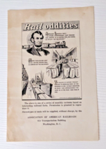 Vintage Reproduction Rail Oddities cartoon PRINT AD railroad facts - £3.86 GBP