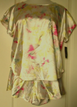 INC Yellow Tie dye print two-piece Pajama Set (Top &amp; tap pant) Size X-Large - £17.19 GBP