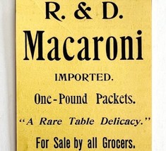 R &amp; D Macaroni 1894 Advertisement Victorian Pasta Raymond Grocery Boston... - £11.84 GBP