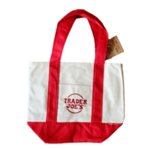 NEW Limited Edition Trader Joe&#39;s Mini Canvas Tote Bag - RED - $34.95