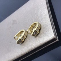 New Snake-shaped Earrings Single Row Zircon Sterling Silver Color Earrings Simpl - £38.52 GBP