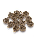Peace Sign Charms Antiqued Bronze Pendants 17mm Upside Down 10pcs - $5.36 CAD