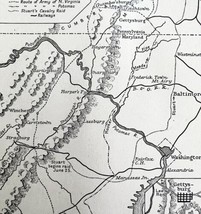 Map 1942 Gettysburg Campaign Civil War 5.5 x 9&quot; Military History Ephemera DWW6B - £15.71 GBP
