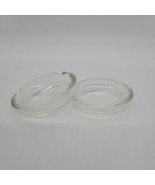 Lot Of 2 Clear Class Ashtray Coasters 3 Slot Cigarette Joint MCM Retro - £6.70 GBP