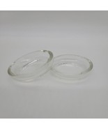 Lot Of 2 Clear Class Ashtray Coasters 3 Slot Cigarette Joint MCM Retro - £6.42 GBP