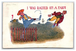Comic I Was Raised On A Farm Booted Out 1907 UDB Postcard S2 - £4.21 GBP