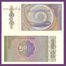 Myanmar (Burma) P68, 50 Pyas,  &quot;Saung gauk&quot; (Burmese bow harp) UNC 1994 - $1.22