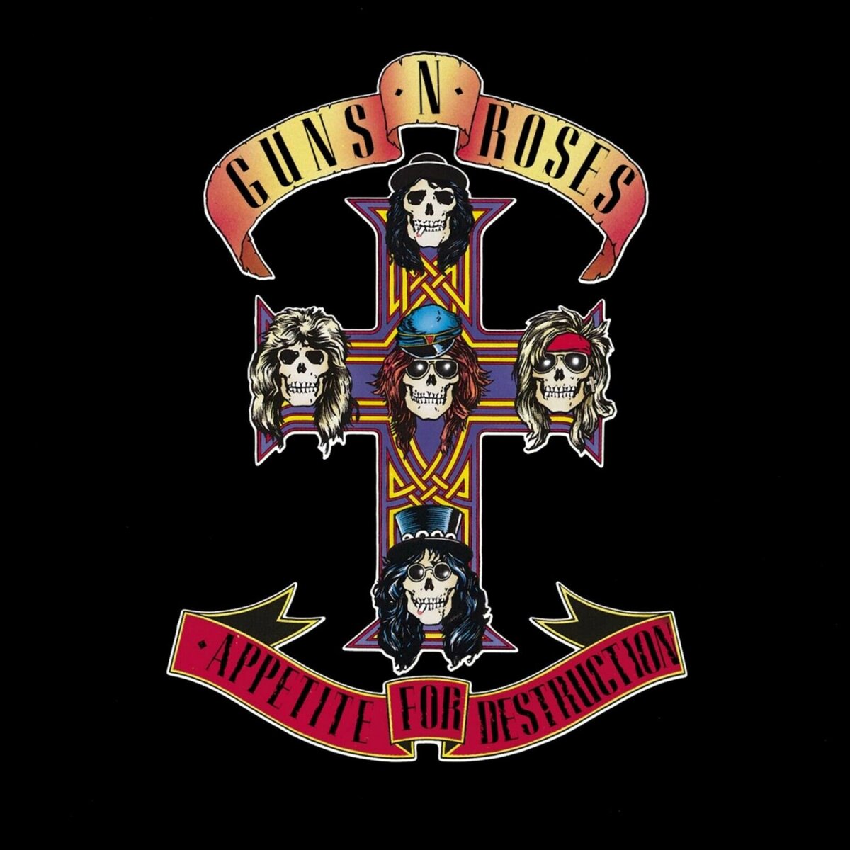 GUNS N ROSES Appetite For Destruction BANNER 2x2 Ft Fabric Poster Flag a... - $22.00