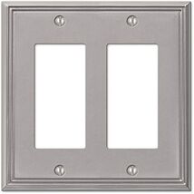 Amerelle 77RRBN Metro Line Wallplate, 2 Rocker, Cast Metal, Brushed Nickel, - €19,15 EUR