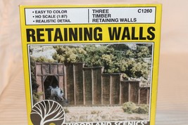 HO Scale Woodland Scenics Three Timber Retaining Walls #C1260 BNOS - £27.97 GBP