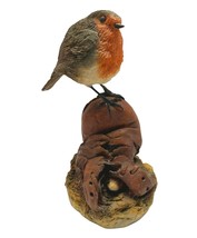 Robin on Boot Bird Sculpture Arden Vintage Christopher Holt 5.5 Inch Tall - $29.97