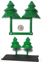 Modern Slot Car Race Track Decorations Clip Like Guard Rail Flat Evergreen Trees - £4.78 GBP