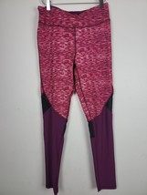 NYL Leggings Medium Womens Purple Pink Heathered Skinny leg Mesh Side Mi... - £11.54 GBP