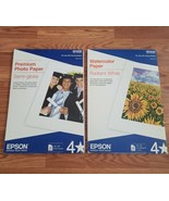 EPSON Set of 2 Premium Photo Paper Semi-gloss /WaterColor Radiant White ... - £55.31 GBP
